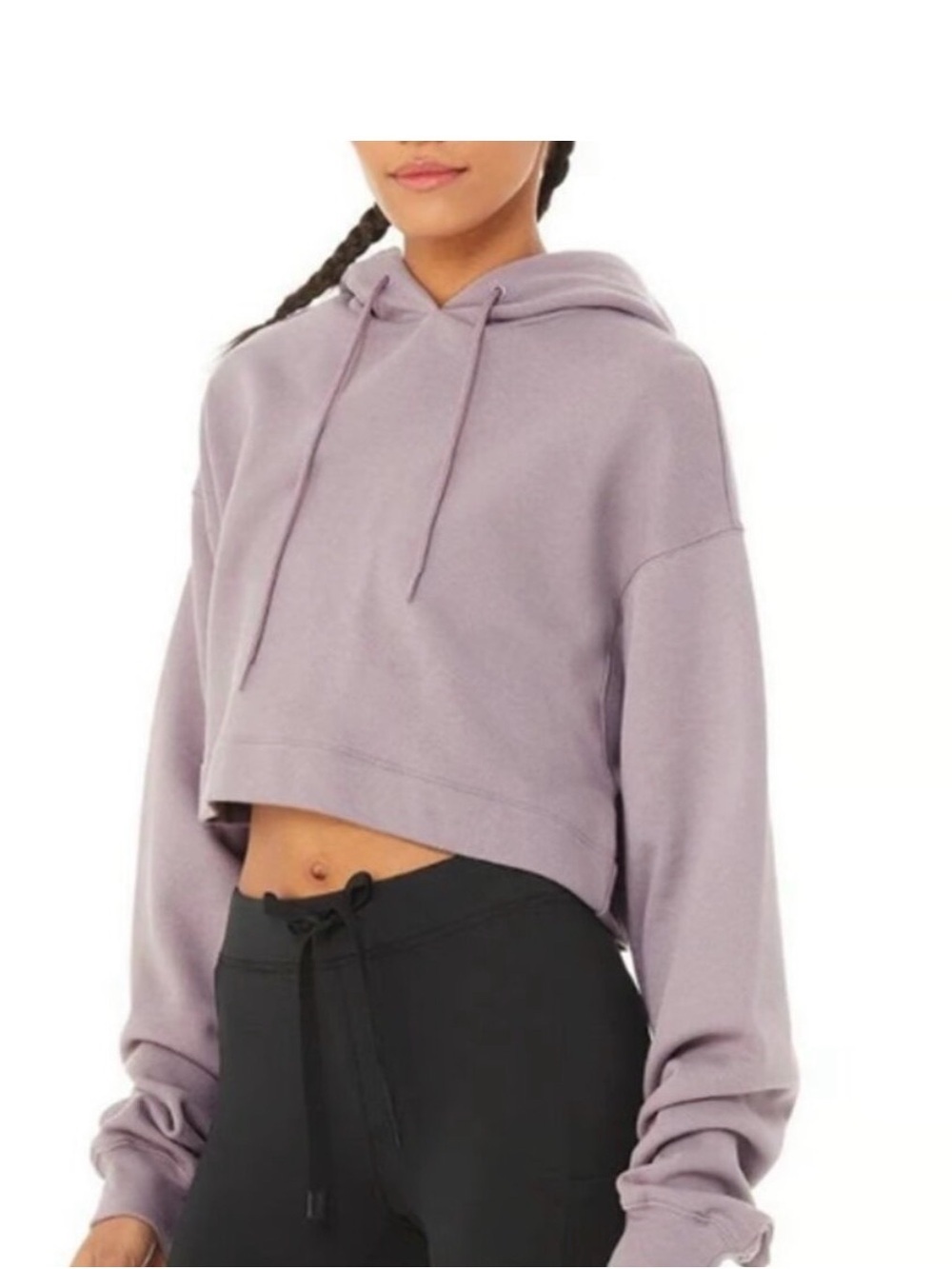 ALO Yoga Cropped Hoodie in Lavender size XS